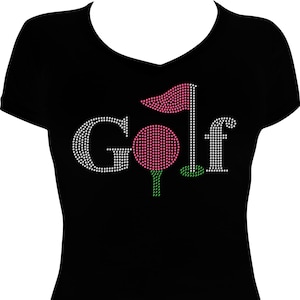Golf Bling Shirt, Golfing Shirt, Golf Shirt, Golf Bling Shirt, Golf T-Shirt, Golfing T-Shirt, Golf Gift, Rhinestone Shirt, Bling Shirt