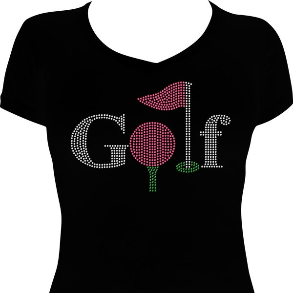 Golf Bling Shirt, Golfing Shirt, Golf Shirt, Golf Bling Shirt, Golf T-Shirt, Golfing T-Shirt, Golf Gift, Rhinestone Shirt, Bling Shirt