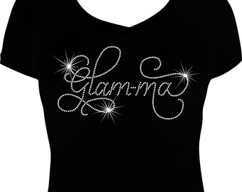 Glamma Cursive Bling Shirt, Glamma Bling tshirt, Rhinestone Shirt, Glamma Shirt, Rhinestone Shirt, Glamma Bling TShirt, Glamma Bling