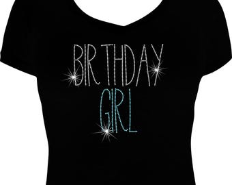 Birthday Girl Block Bling Shirt, Birthday Shirt Women, Rhinestone Shirt, Birthday Rhinestone Shirt, Birthday Shirt Birthday Girl Shirt