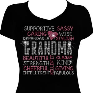 Grandma Words Bling Rhinestone Shirt, Grandma Bling Shirt, Rhinestone Shirt, Shirt for Women, Ladies Shirts, Grandma Shirt