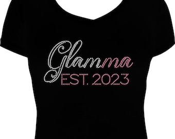 Glamma Est. (any year) Bling Shirt, Glamma tshirt, Glamma Bling Shirt, Rhinestone Shirt, Glamma Shirt, Bling Tshirts, Glamma Bling
