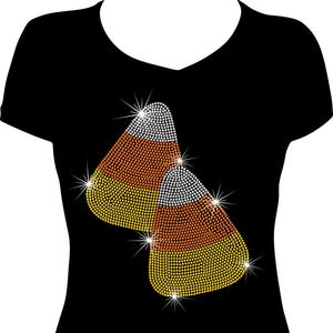 Candy Corn rhinestone Halloween shirt, bling halloween rhinestone shirt, women bling candy corn halloween tee candy corn