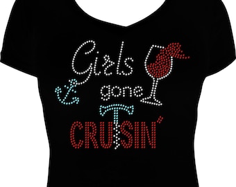 Camiseta "Girls Gone Cruisin", camisetas brillantes "Girls Getaway", camisetas brillantes "Girls Gone Cruising", camiseta "Girls Trip Bling", camiseta "Girls Vacation"