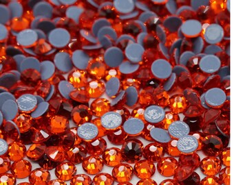 Orange Hyacinth 3mm (10ss) Hotfix Rhinestones, 50 Gross Bag, Glass Rhinestones, Hot Fix Crystals, Bling Rhinestones, Hotfix Rhinestones