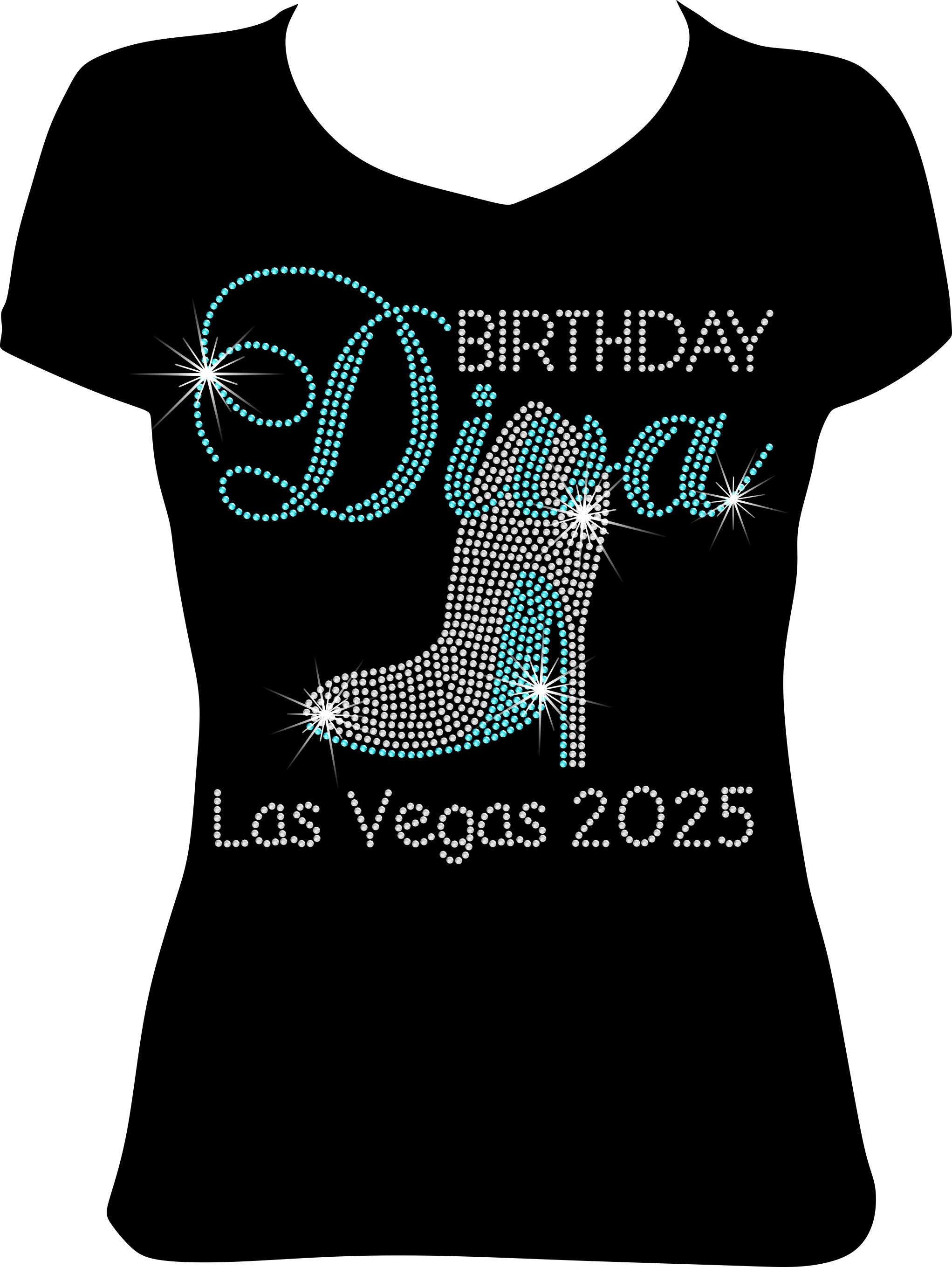 diva d'anniversaire avec strass chemise bling anniversaire voyage chemise femmes sparkle d'anniversaire diva t-shirt d'anniversaire voyage tee personnalisé anniversaire fille voyage chemise