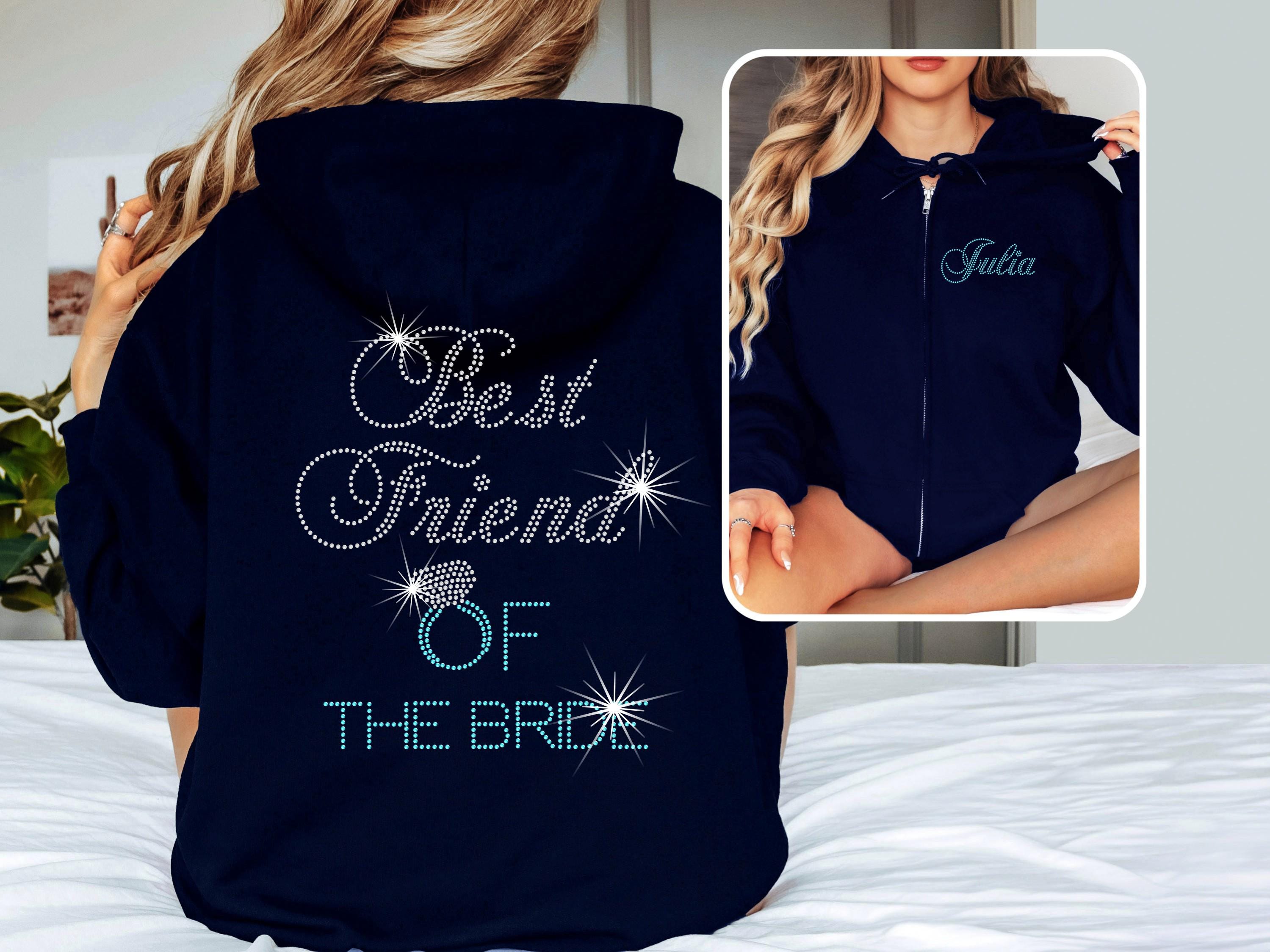 Best Friend of the Bride Rhinestone Jacket Bling Wedding Zip 
