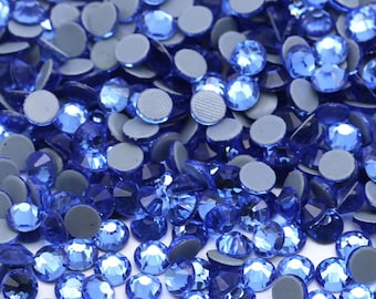 Lt Sapphire Blue Hot Fix 3mm 4mm 5mm Rhinestones, Glass Rhinestones, Hot Fix Crystals, Bling Rhinestones, Hotfix Bulk Bling Rhinestones