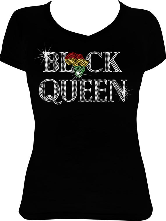 Black Queen Bling Rhinestone Shirt, Black Queen Shirt, Ladies Bling Shirt, Rhinestone Shirt Women, Rhinestone Bling Shirt