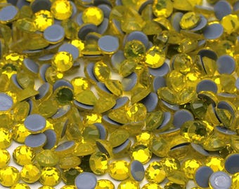 Yellow Citrine 3mm (10ss) Hotfix Rhinestones, 50 Gross Bag, Glass Rhinestones, Hot Fix Crystals, Bling Rhinestones, Hotfix Rhinestones