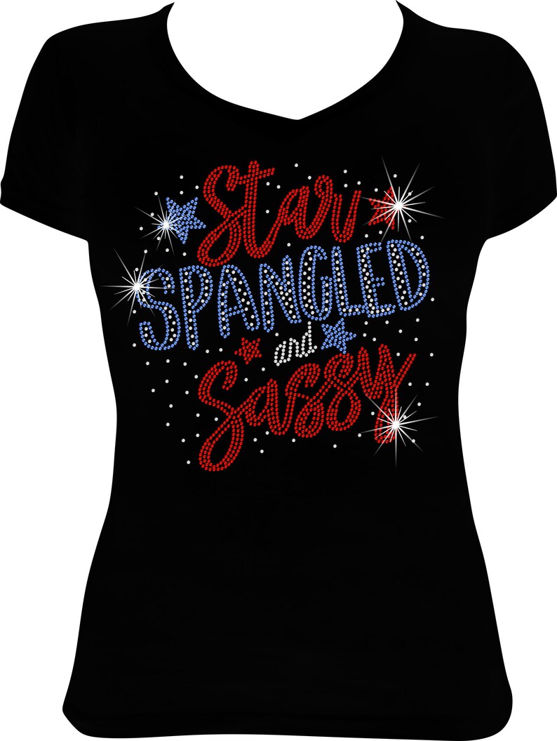 Star Spangled and Sassy Bling Shirt 4th of July Bling Shirt - Etsy