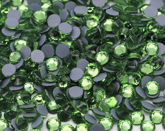Green Periodot 3mm (10ss) Hotfix Rhinestones, 50 Gross Bag, IronOn Glass Rhinestones, HotFix Crystals, Bling Rhinestones, Hotfix Rhinestones