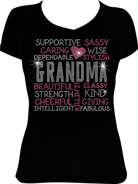 Grandma Words Bling Rhinestone Shirt, Grandma Bling Shirt, Rhinestone Shirt, Shirt for Women, Ladies Shirts, Grandma Shirt