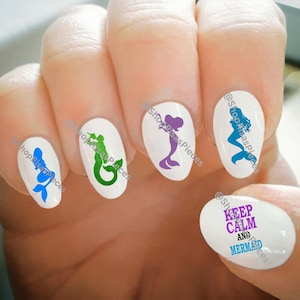 Nail Decals, Mermaid Nail Decals, Water Transfer Nail Decals,Nail Tattoo,Fashionable Nail Art,Custom Nail Decals
