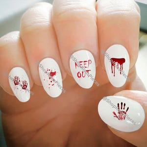 Nail Decals, Halloween Nail Decals, Dripping Blood Decal, Water Transfer Nail Decals, Nail Tattoo, Fashionable Nail Art, Custom Nail Decal