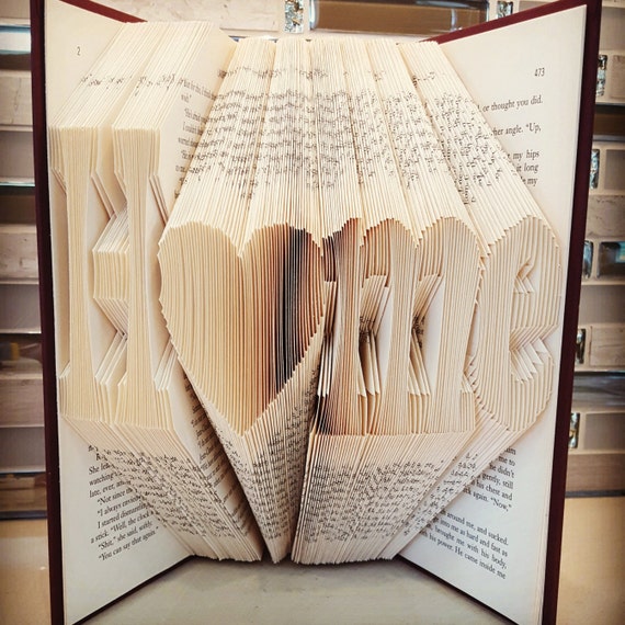 house warming gift Christmas gift Home with Heart Folded Book Art book sculpture unique gift New home gift