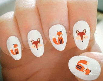 Nail Decals, Fox Nail Decals, Water Transfer Nail Decals, Nail Tattoo, Fashionable Nail Art, Custom Nail Decals