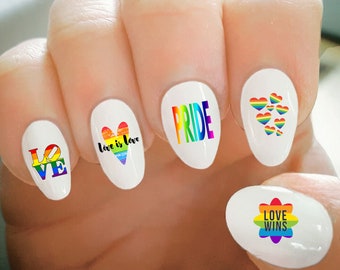 Nail Decals, Pride Nail Decals, Water Transfer Nail Decals, Nail Tattoo, Fashionable Nail Art