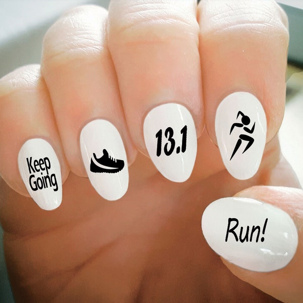 Nail Decals, Marathon Nail Decals, Half Marathon, 10K, 5K, Water Transfer Nail Decals, Nail Tattoo, Fashionable Nail Art, Custom Nail Decals