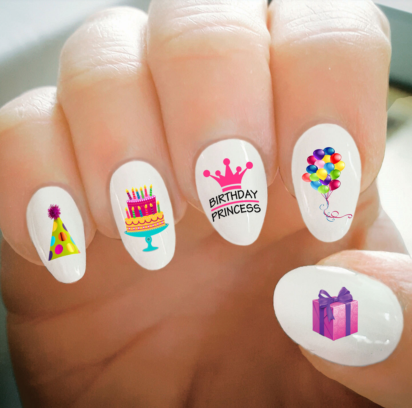 Rainbow L Designer Nail Stickers