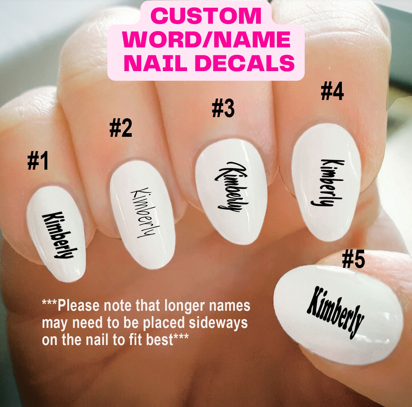 Nail Decals Custom Nail Decals Personalized Nail Decal Etsy Canada