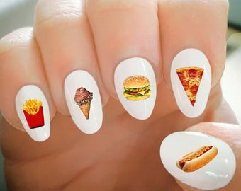 Nail Decals, Fast Food Decals, Water Transfer Nail Decals, Nail Tattoo, Fashionable Nail Art, Custom Nail Decals