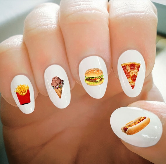 Nail Decals Fast Food Decals Water Transfer Nail Decals Nail Tattoo Fashionable Nail Art Custom Nail Decals Etsy Ireland