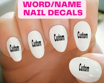 Custom Name Nail Decals: Personalized Water Transfer Nail Art
