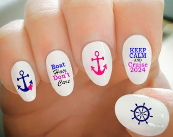 Nail Decals, Cruise Nail Decals, Anchor Decals, Water Transfer Nail Decals, Nail Tattoo, Fashionable Nail Art, Custom Nail Decals