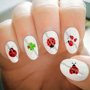 Nail Decals, Ladybug Nail Decals, Water Transfer Nail Decals, Nail Tattoo, Fashionable Nail Art, Custom Nail Decals