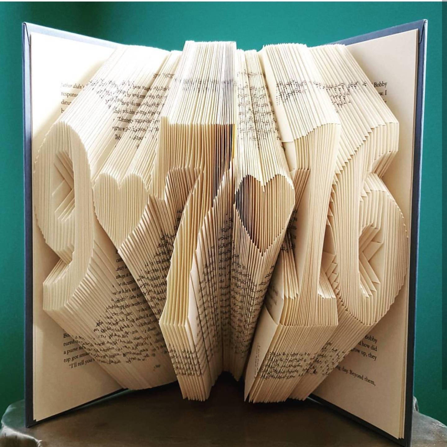Folded Book Art, Personalized Anniversary Date, Large Font - Etsy 日本
