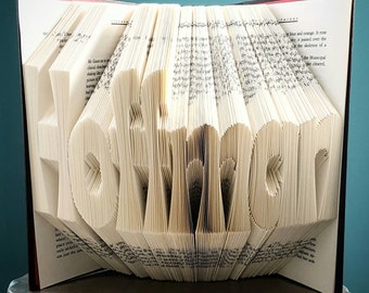 Folded Book Art, Book Folding, Fold Book Art, Choose Font, Custom, Personalized, Unique Gift, Large Font, Choose your own Word/Name