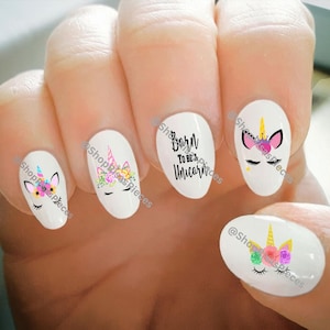 Nail Decals, Unicorn Nail Decals, Water Transfer Nail Decals,Nail Tattoo,Fashionable Nail Art,Custom Nail Decals