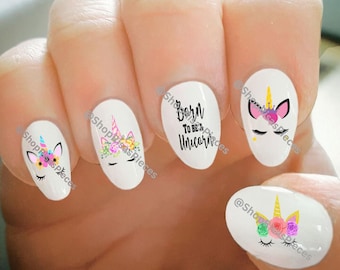 Unicorn Nail Decals: Water Transfer Nail Art Tattoos