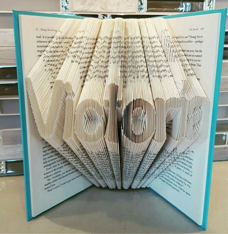 Folded Book Art Book Folding Small Font Fold Book Art Etsy