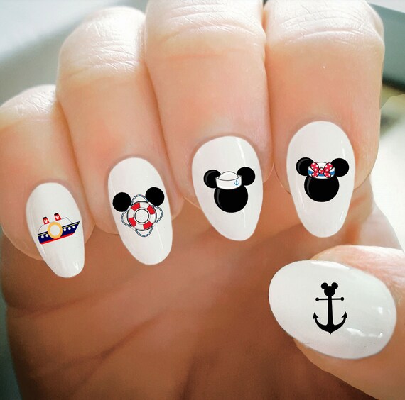 Nail Decals Mickey and Minnie Cruise Nail Decals Water Etsy