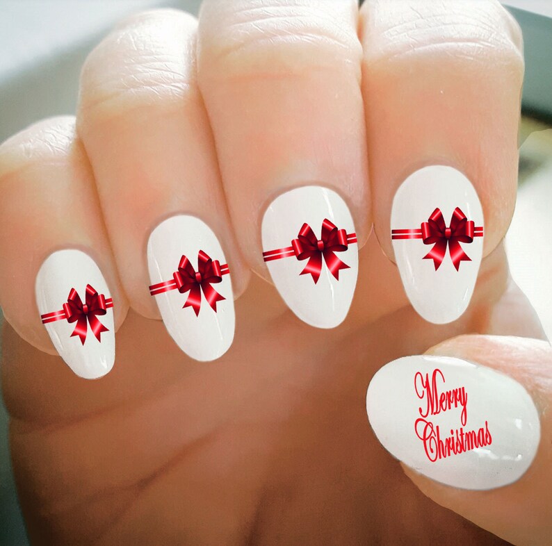 Nail Decals Christmas Nail Decals Water Transfer Nail Etsy