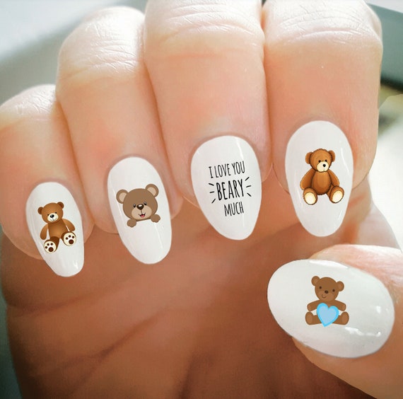 brown teddy bear nail charm｜TikTok Search