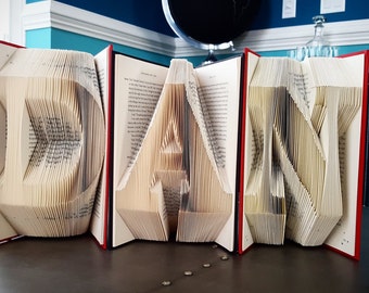 Folded Book Art, Book Folding, Fold Book Art, Choose Font,Custom, Personalized, Unique Gift, Extra Large Font, XL,Choose your Letter/Initial