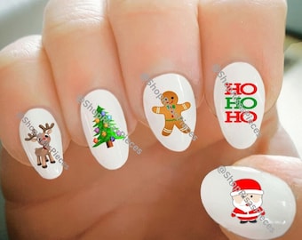 Christmas Nail Decals: Water Transfer Nail Art Tattoo