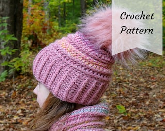 Crochet PATTERN Hat Cowl / Child / Preschool / Winter Hat / Cowl Set / PDF Download