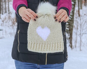 Crochet PATTERN (PDF Pattern) / Heart Hat / Heart Toque / toddler / pattern / mitten pattern / glove pattern / jillian harris