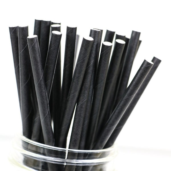 Black Paper Straws, Birthday Party Decorations