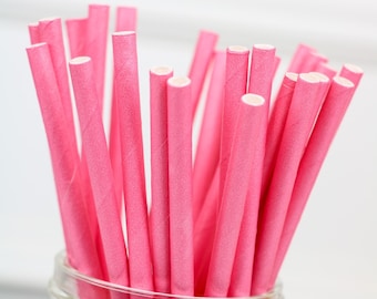 Pink Paper Straws, Birthday Party Decorations