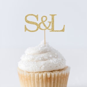 Monogram Cupcake Toppers, Initial Cupcake Toppers, Wedding Decorations, Engagement Party