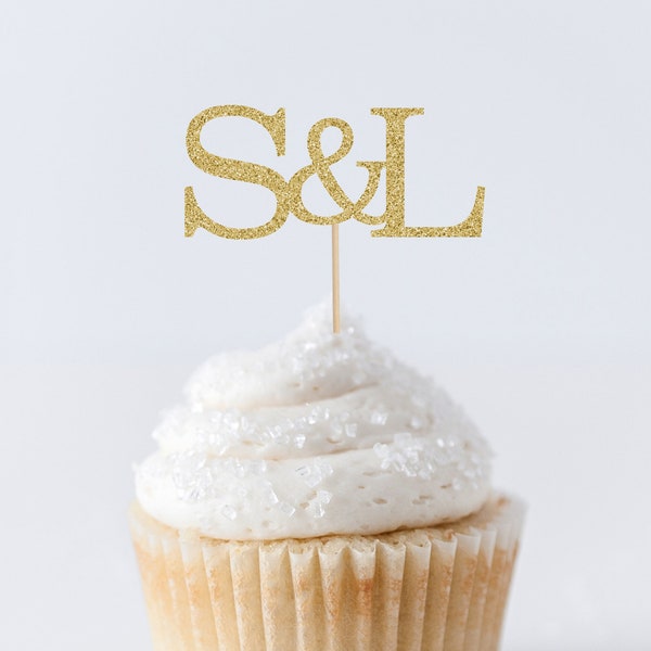 Monogram Cupcake Toppers, Initial Cupcake Toppers, Wedding Decorations, Engagement Party