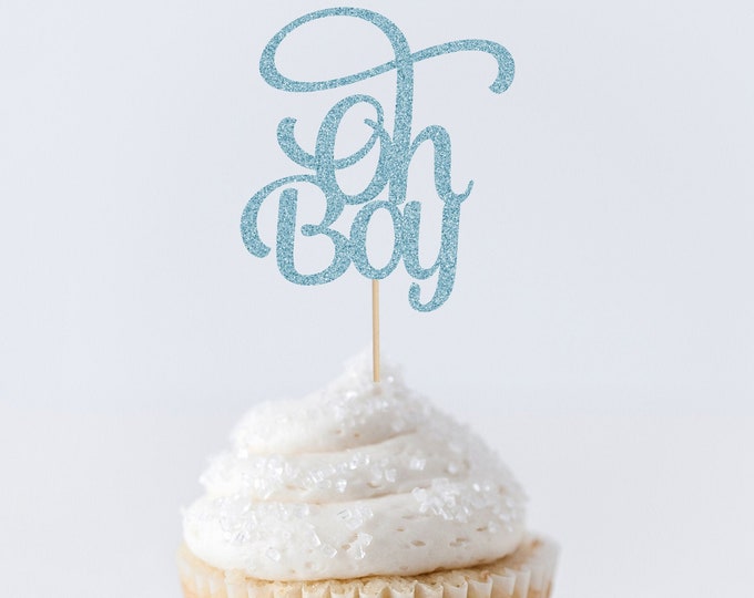 Oh Boy Cupcake Toppers Boy Baby Shower Decorations | Etsy