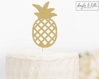 Pineapple Cake Topper, Tropical Bridal Shower, Luau Decorations