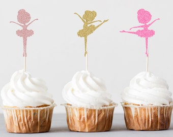 Ballerina Cupcake Toppers, Birthday Party Decorations