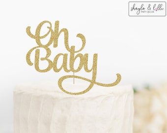 Oh Baby Cake Topper, Unisex Baby Shower Decorations